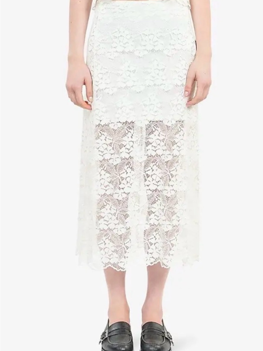 NWT The KOOPLES Floral Scalloped-edge Lace Skirt ~ Size 0 MSRP 325
